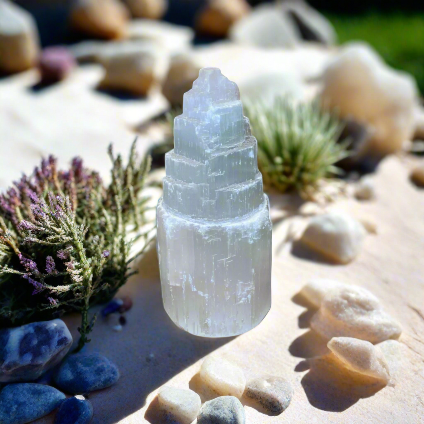 Selenite Crystal Tower – Purifying Energy for Healing, Meditation & Home Décor 10cm