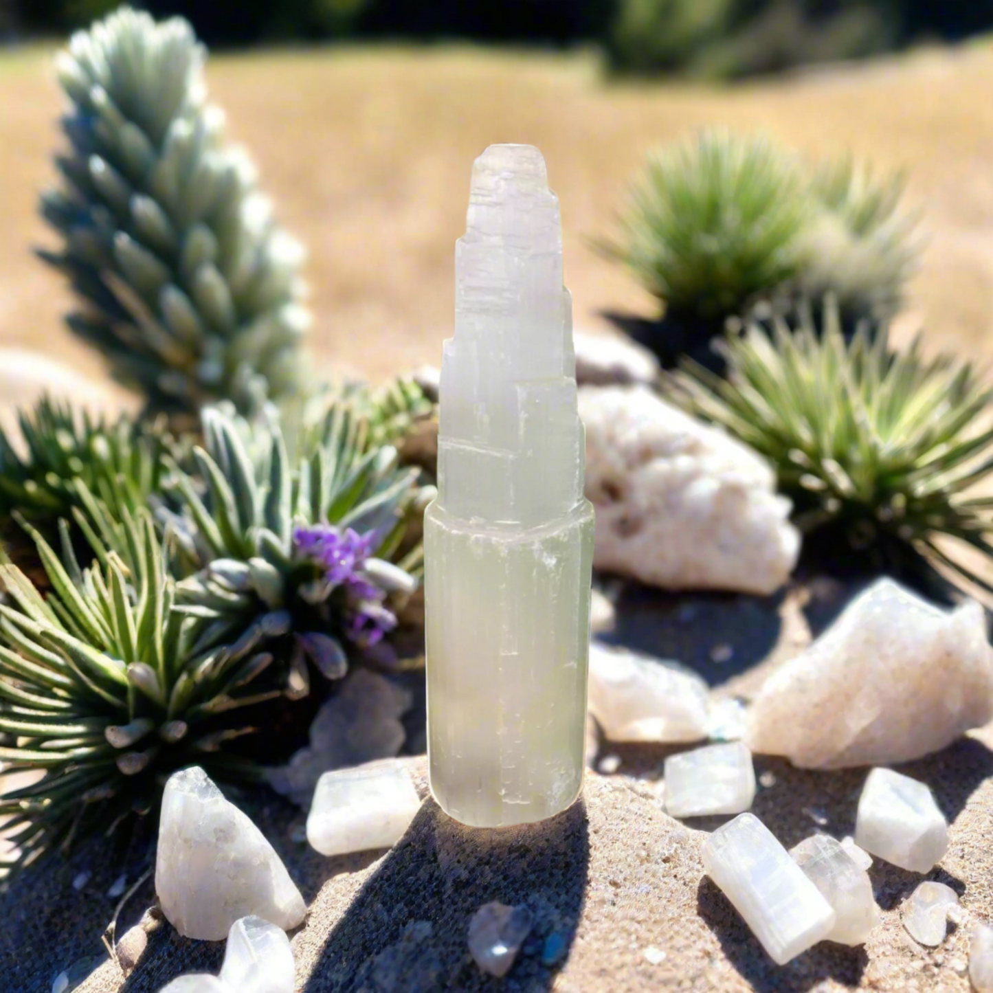 Selenite Crystal Tower – Purifying Energy for Healing, Meditation & Home Décor 15cm