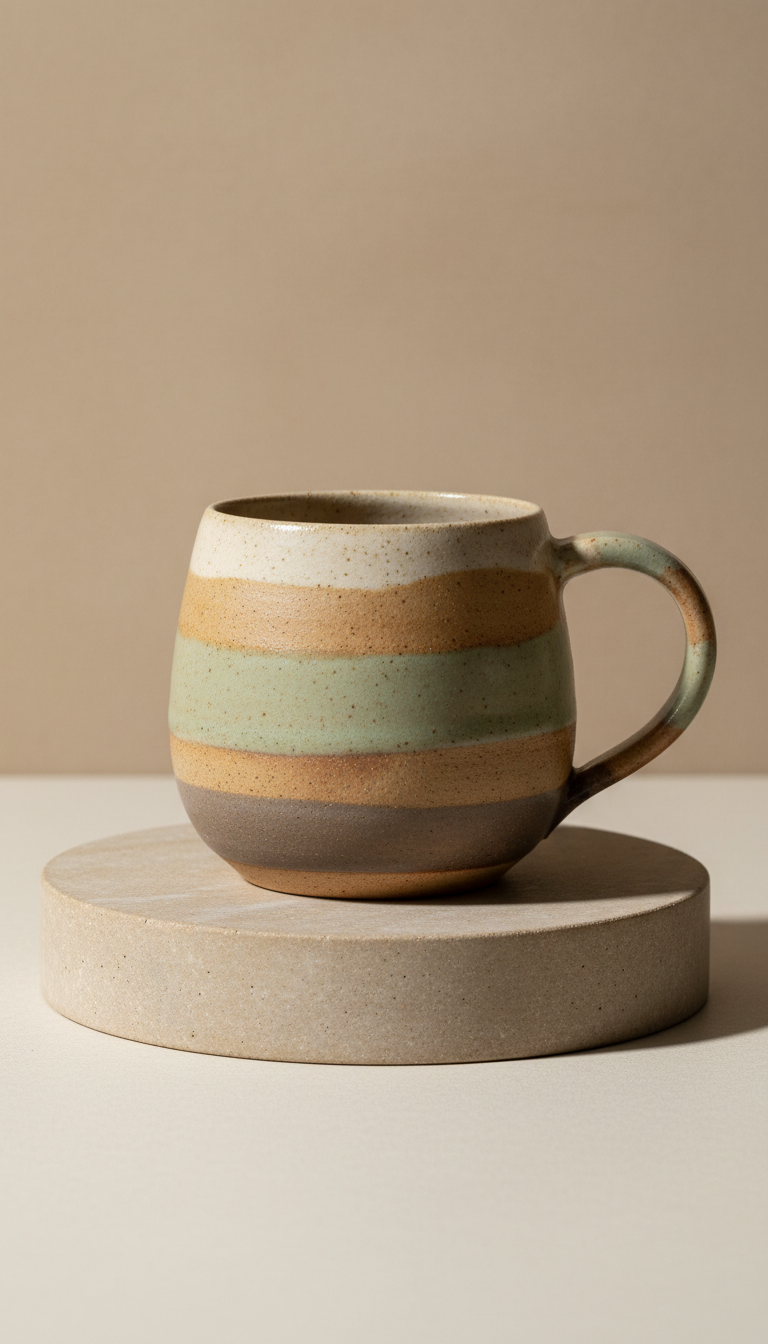 Handcrafted Ceramic Mug with Thumb Rest