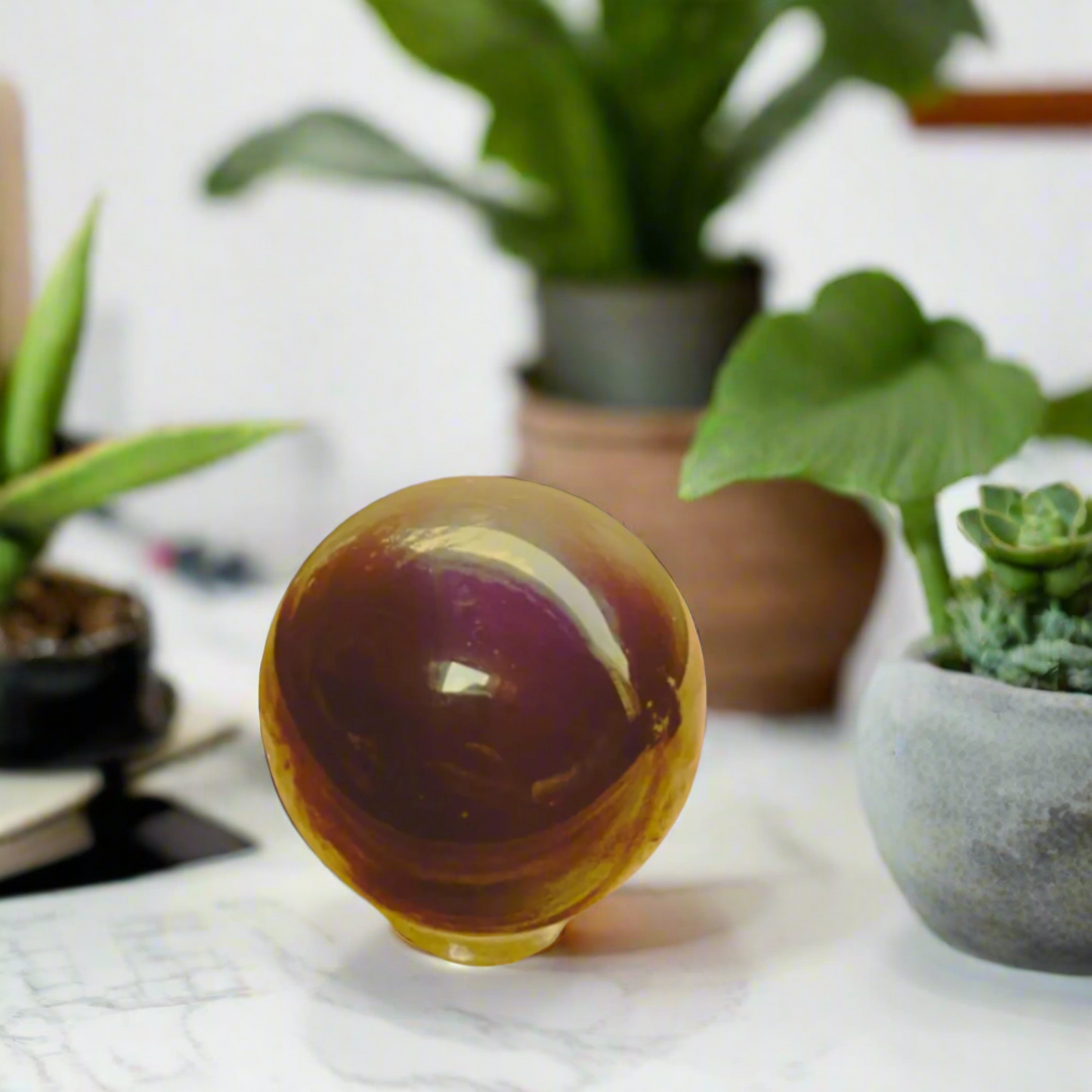 Agate Geode Sphere - Purple