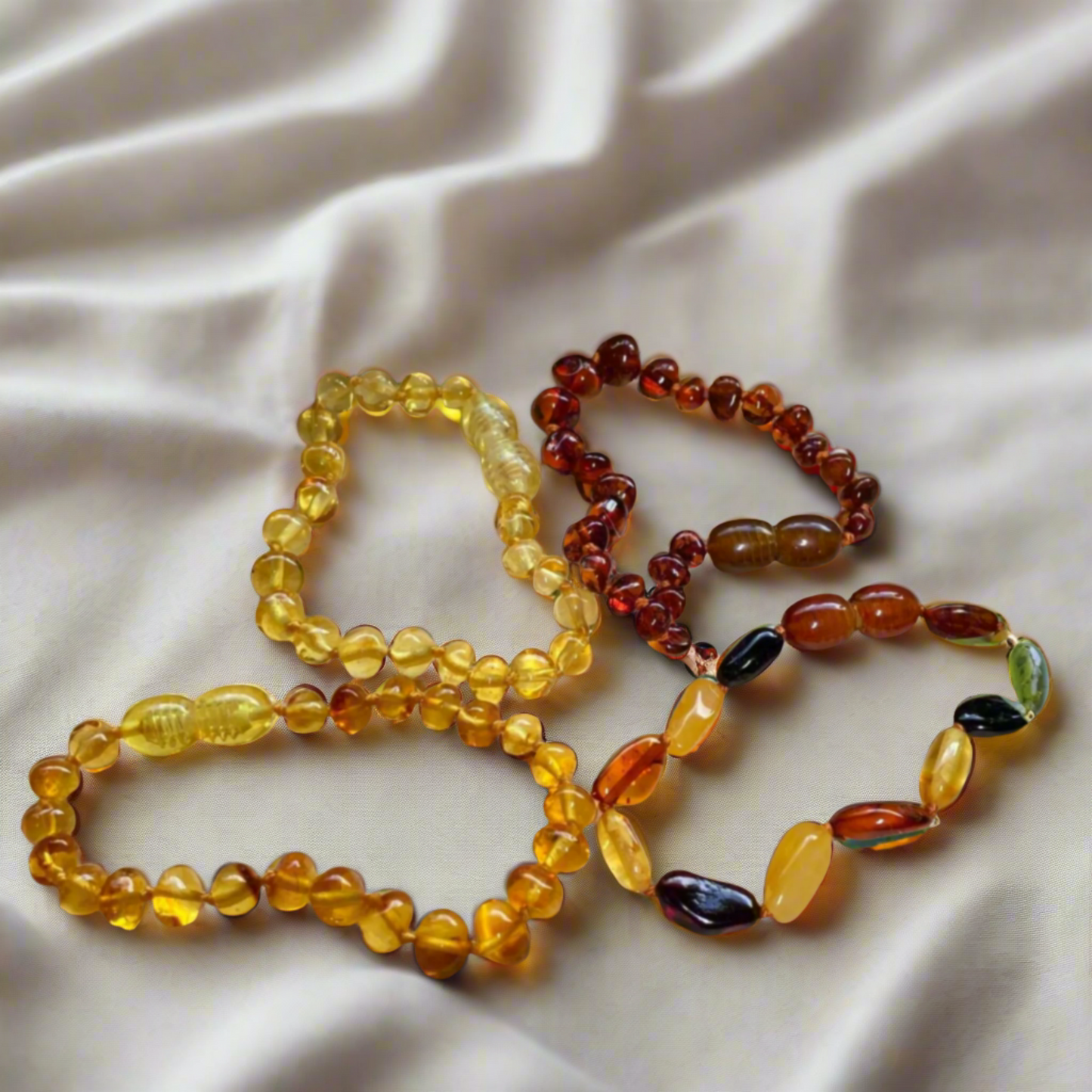 Baltic Amber Baby Bracelet/Anklet – Natural Teething Relief & Comfort
