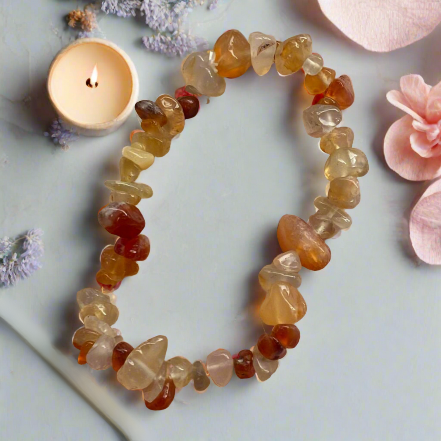 Crystal Chip Bracelet โ Genuine Gemstones for Energy, Balance & Style | Amethyst, Rose Quartz, Citrine & More - Breathe & B: An Array of Gifts