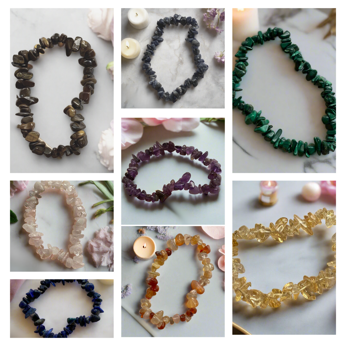 Crystal Chip Bracelets