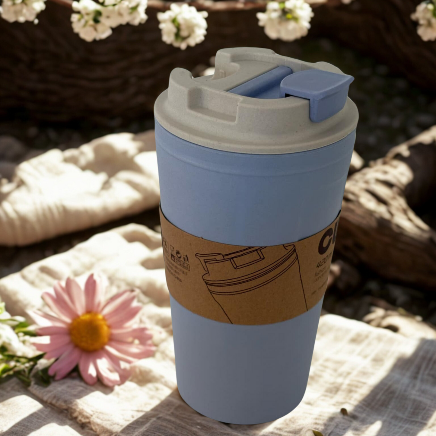 Eco-Friendly Bamboo Travel Cup – Lightweight 420ml Thermos, Insulated, Reusable & Sustainable, Mindful Living Gift – Pink, Purple, Green