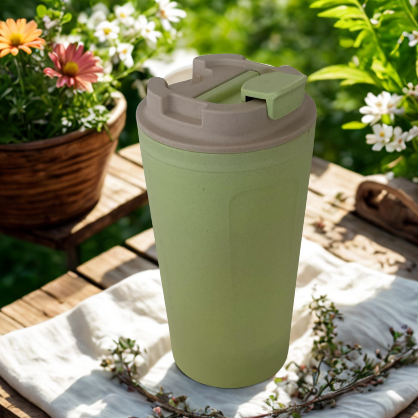 Eco-Friendly Bamboo Travel Cup – Lightweight 420ml Thermos, Insulated, Reusable & Sustainable, Mindful Living Gift – Pink, Purple, Green