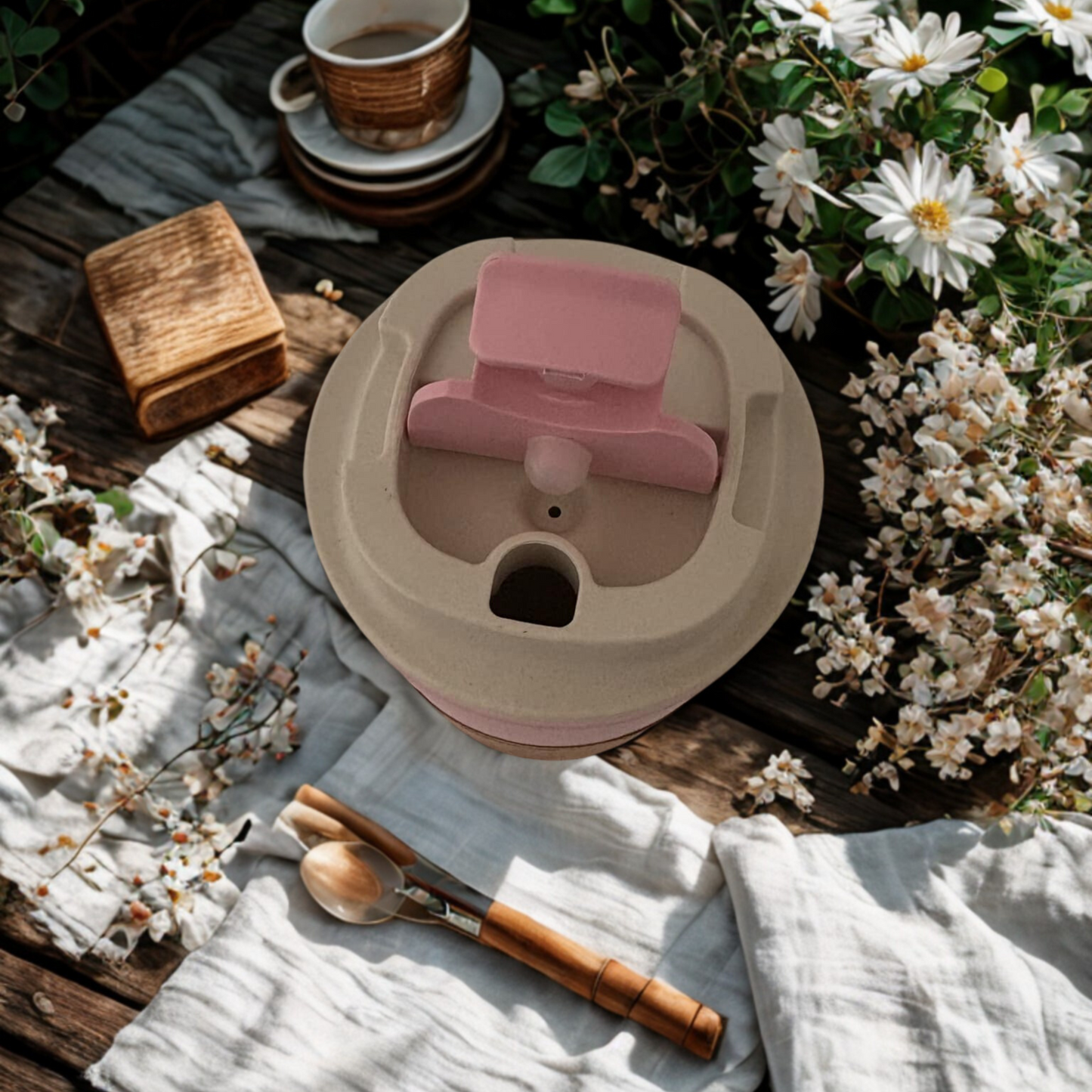 Eco-Friendly Bamboo Travel Cup – Lightweight 420ml Thermos, Insulated, Reusable & Sustainable, Mindful Living Gift – Pink, Purple, Green