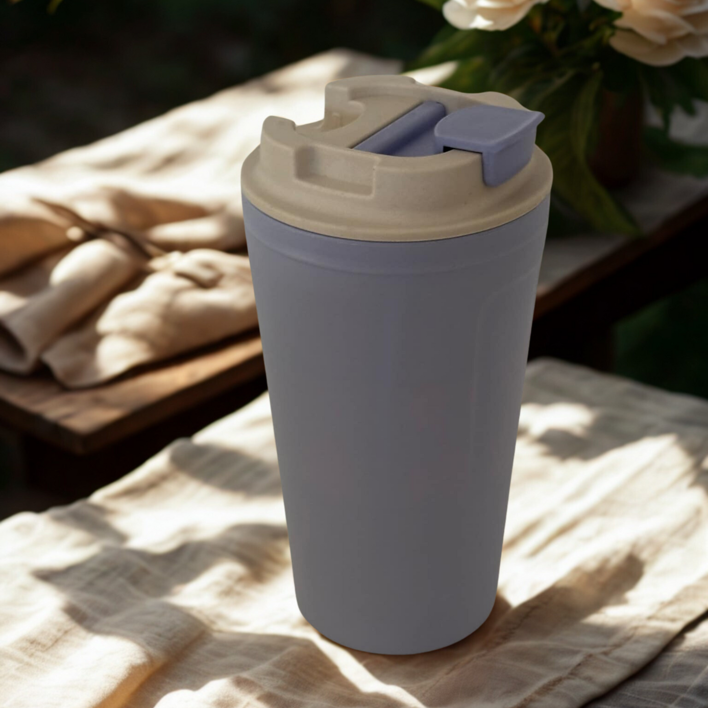 Eco-Friendly Bamboo Travel Cup – Lightweight 420ml Thermos, Insulated, Reusable & Sustainable, Mindful Living Gift – Pink, Purple, Green