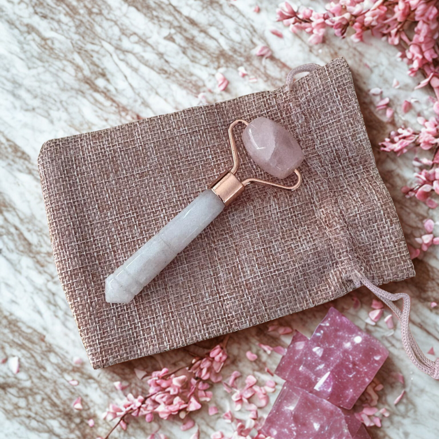 Facial Roller Small - Rose Quartz
