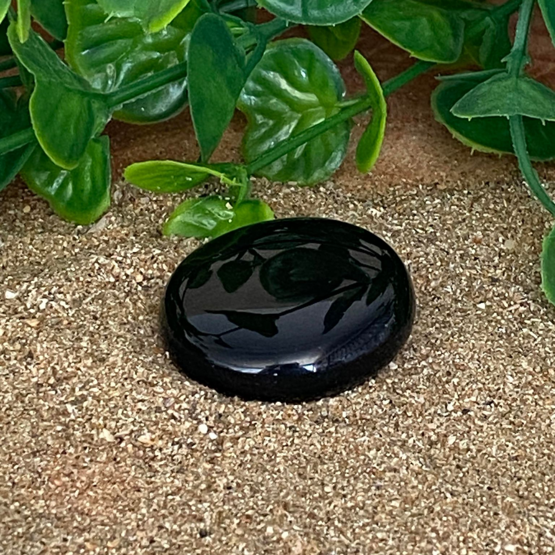 Black Obsidian Flat Stone