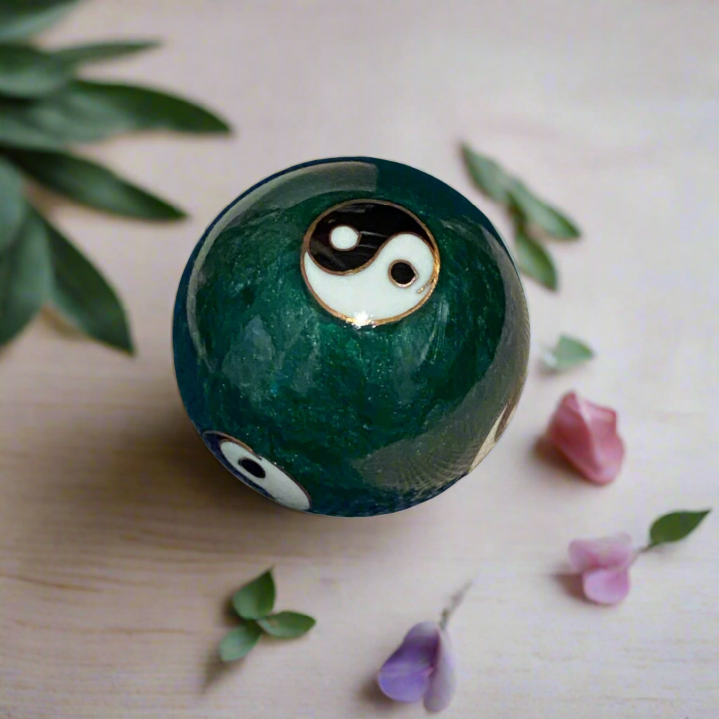 Green Yin Yang Musical Meditation Balls – Stress Relief & Inner Harmony Tool