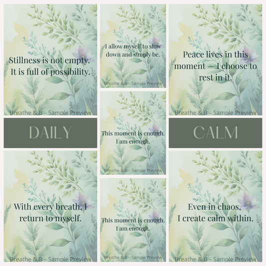 Grid overview of all affirmation cards.