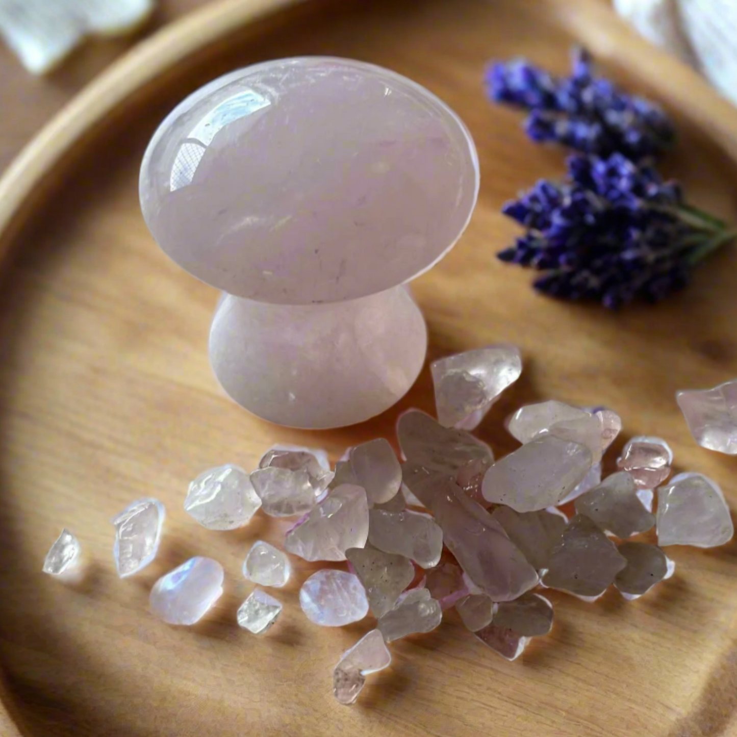 Rose Quartz Gua Sha Mushroom