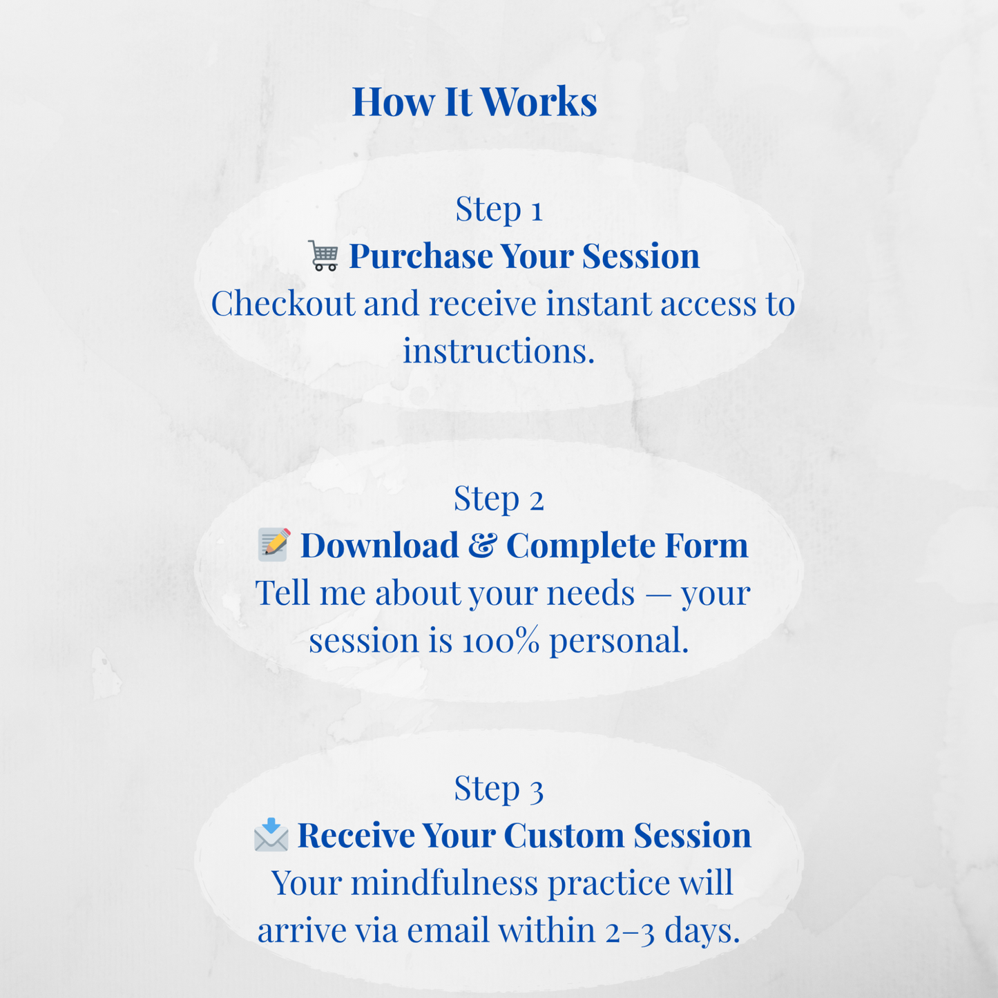 How It Works
Step 1 — Purchase your session
Step 2 — Complete your intake form
Step 3 — Receive your custom PDF via email