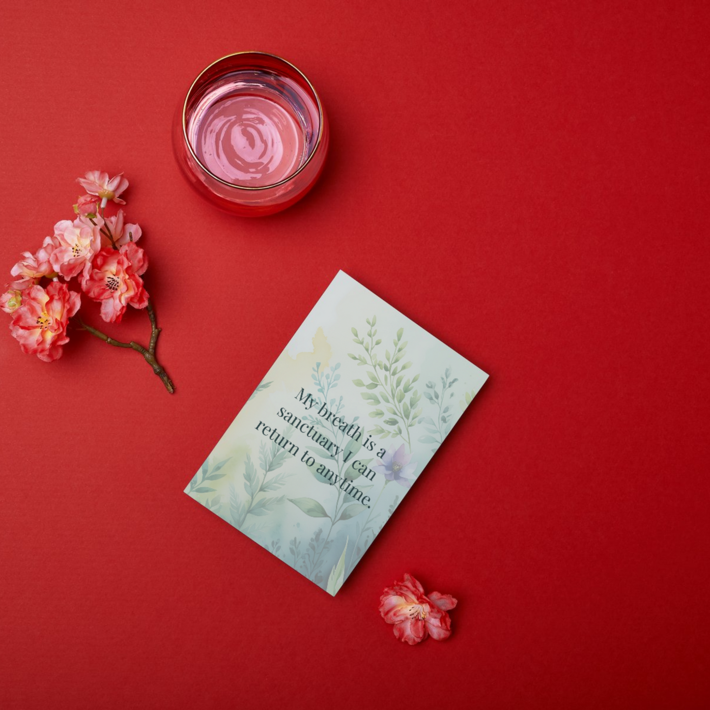 My breath is a sanctuary, I can return to any time affirmation card.