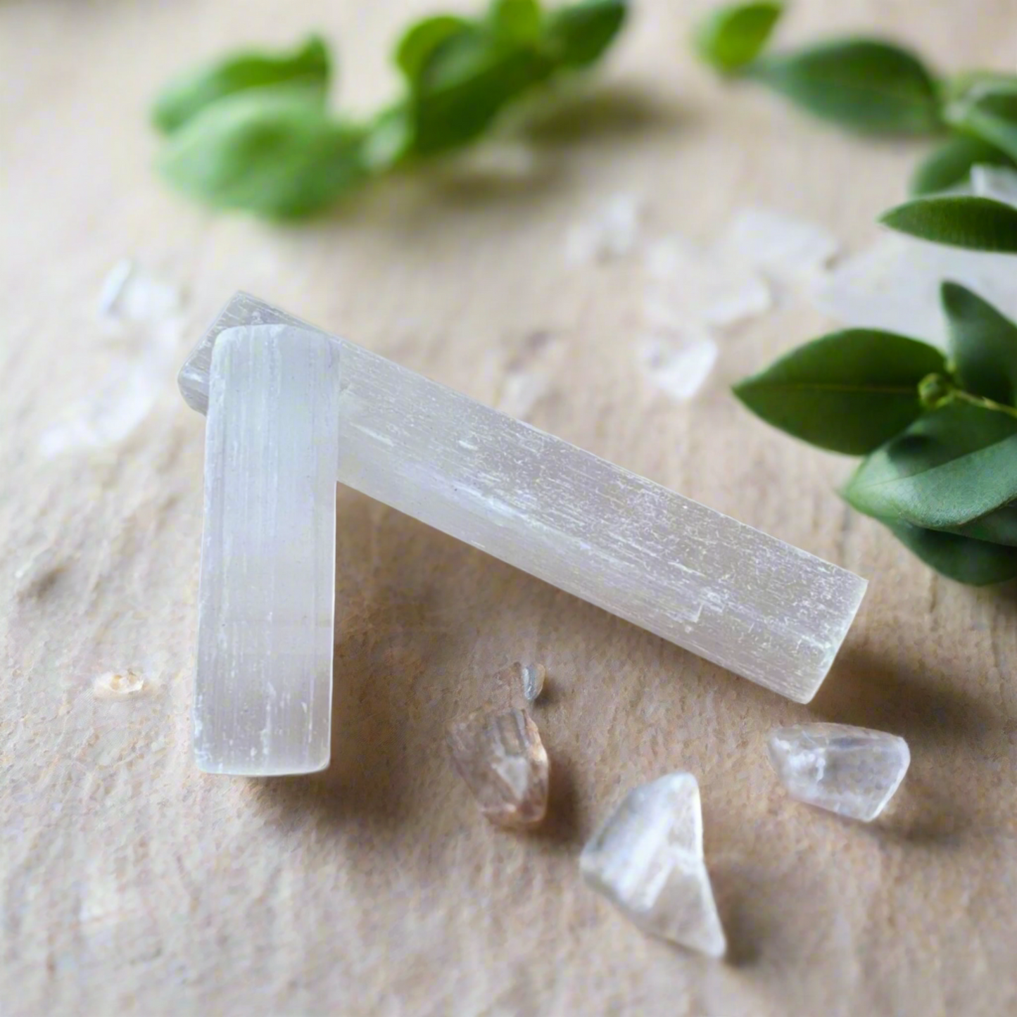 Natural Selenite Rod Wand – Energy Cleansing, Aura Clearing, and Healing Tool