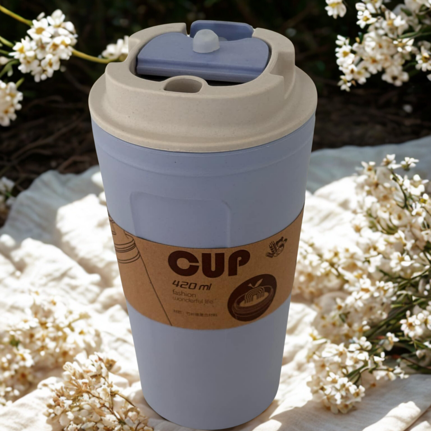 Eco-Friendly Bamboo Travel Cup – Lightweight 420ml Thermos, Insulated, Reusable & Sustainable, Mindful Living Gift – Pink, Purple, Green