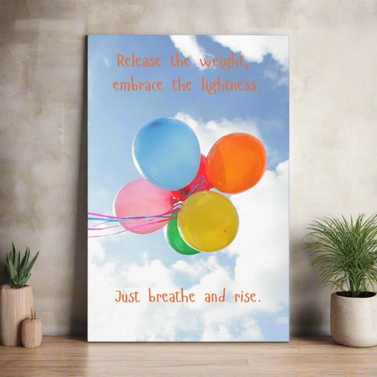 Release the Weight Canvas Wall Art | Mindfulness Quote Print | Inspirational Home Décor for Meditation, Yoga, or Wellness Rooms