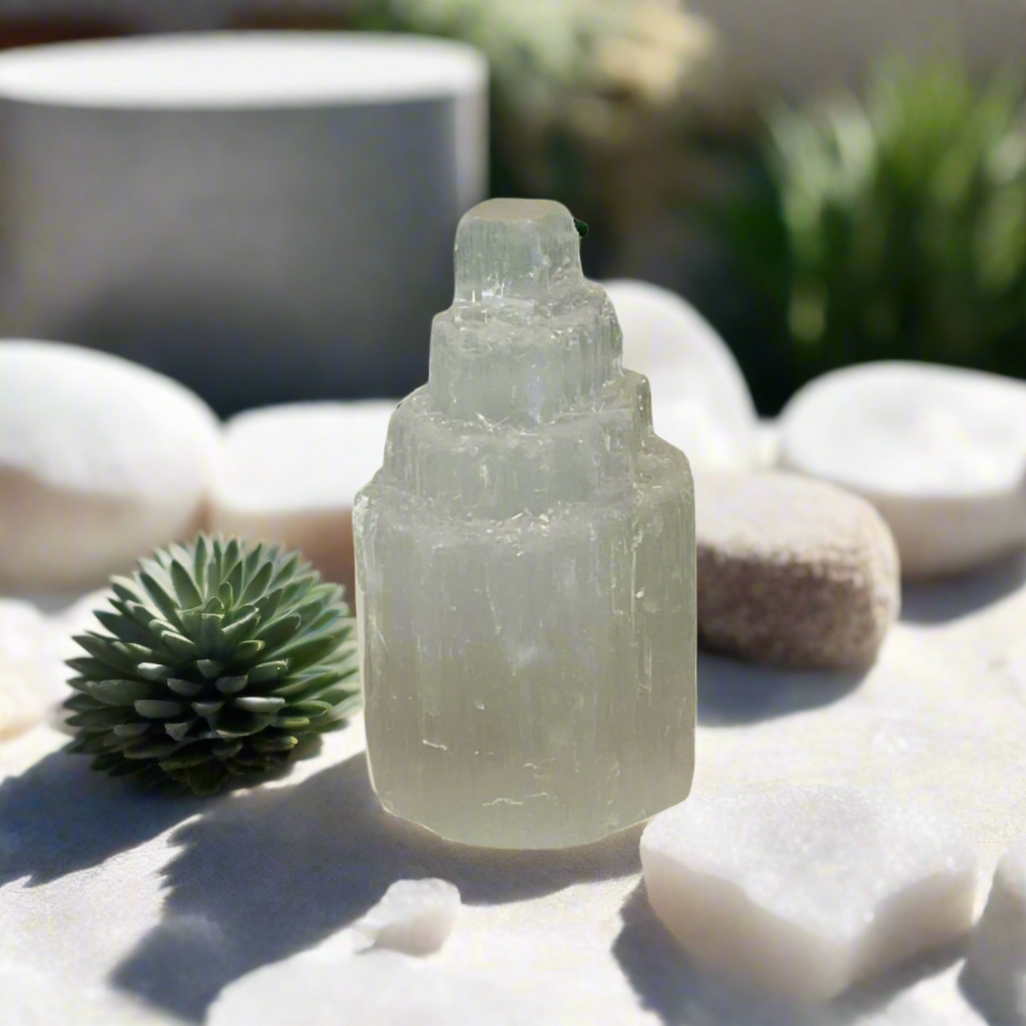 Selenite Crystal Tower – Purifying Energy for Healing, Meditation & Home Décor 6cm