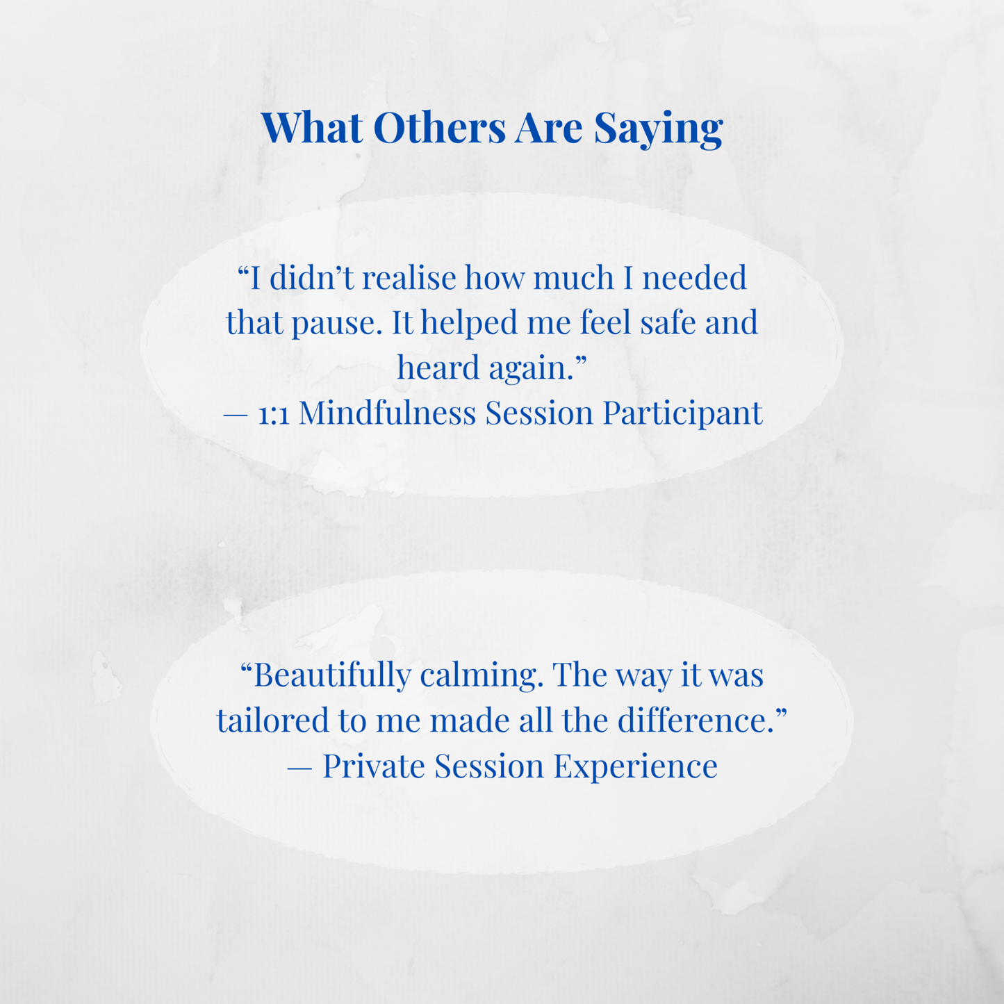 So calming and beautifully written. Felt like a gentle reset for my week.”
— Personalised Session Experience