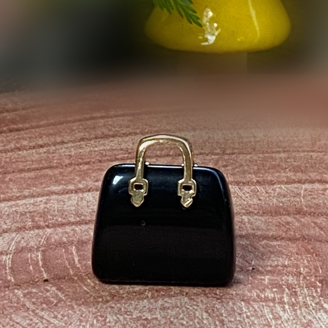 Obsidian Handcarved Mini Crystal Handbag