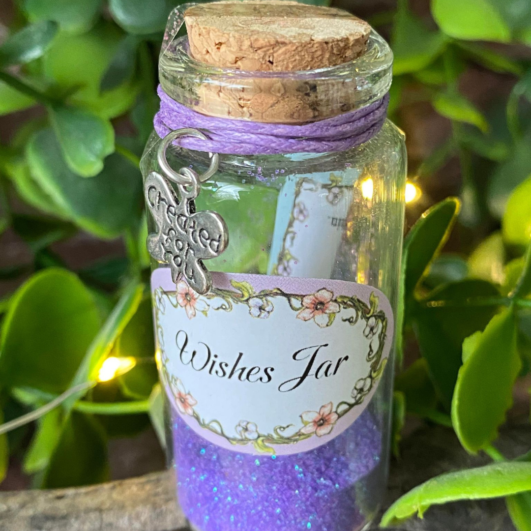 Magic Fairy Wishes Jar with Fairy Dust & Charm - Lilac