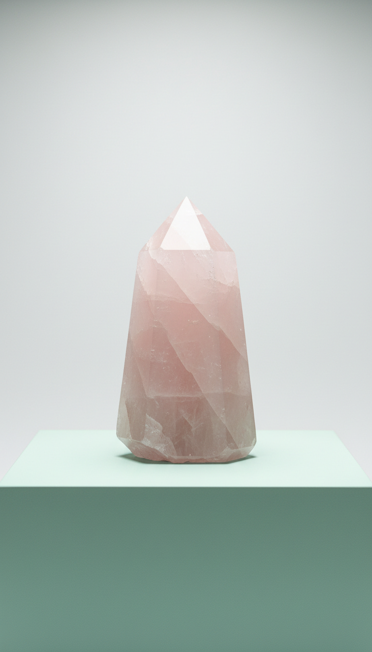 Rose quartz crystal point