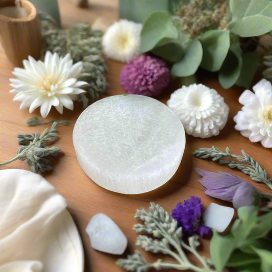 6cm Selenite Charging Plate | Crystal Energy Cleansing & Chakra Alignment