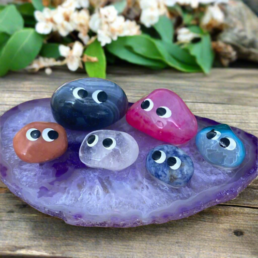 Agate Purple Slice with Rock Tribe