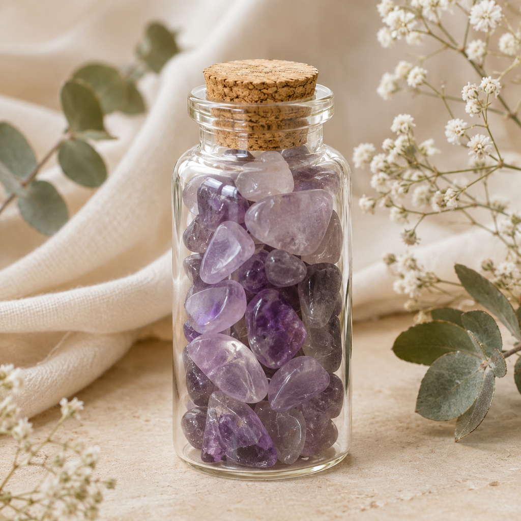 Amethyst Crystal Chip Bottle