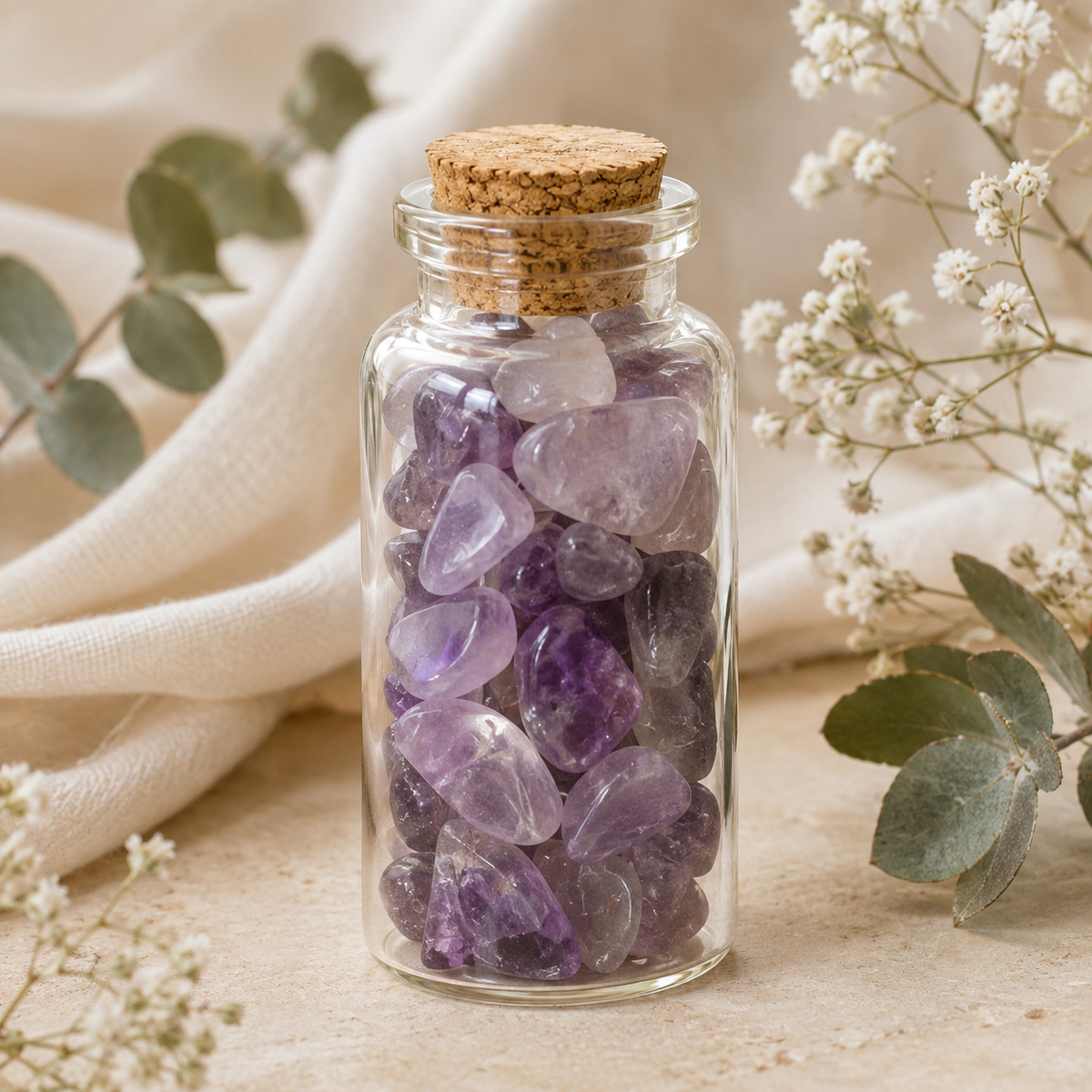 Amethyst Crystal Chip Bottle