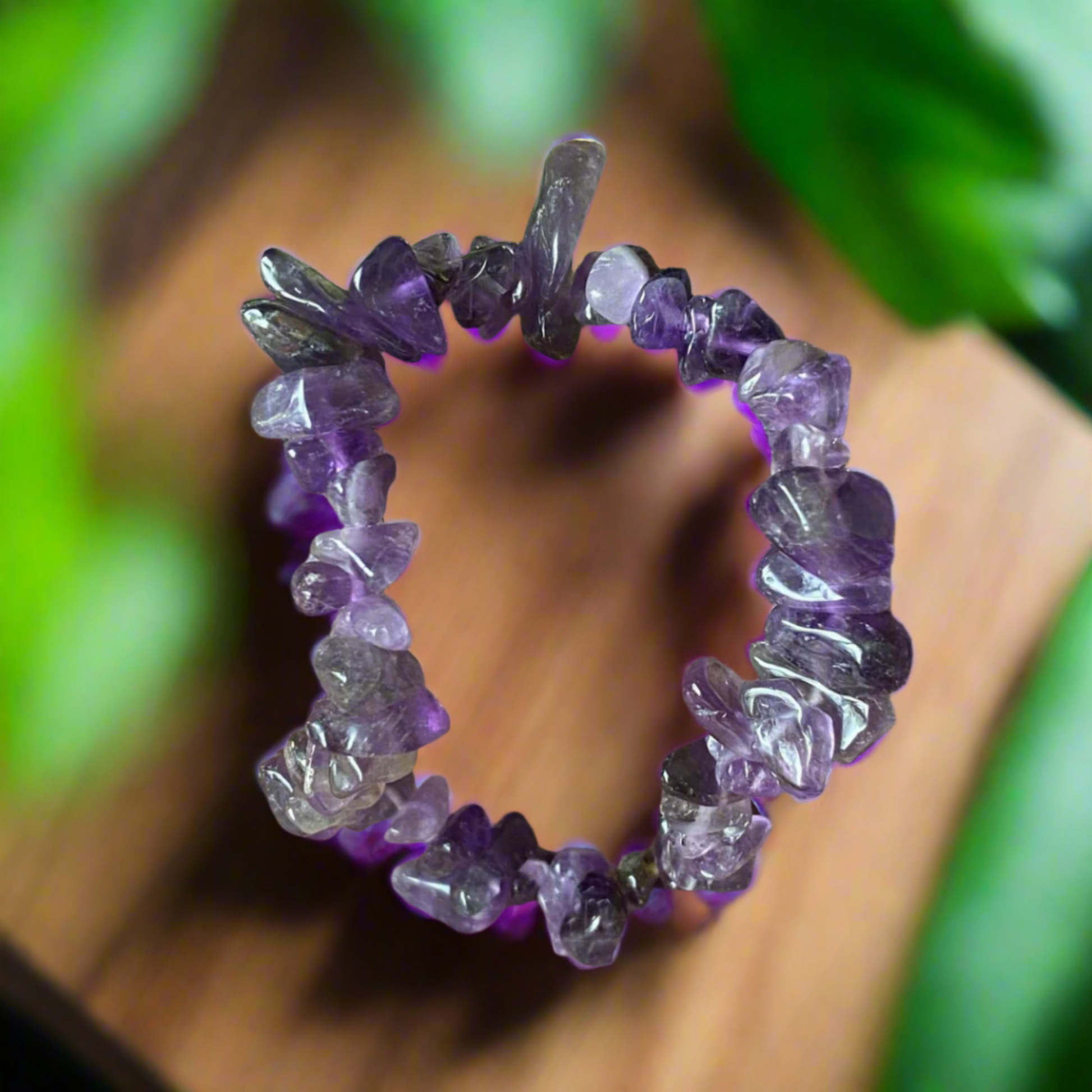 Amethyst Crystal Chip Bracelet
