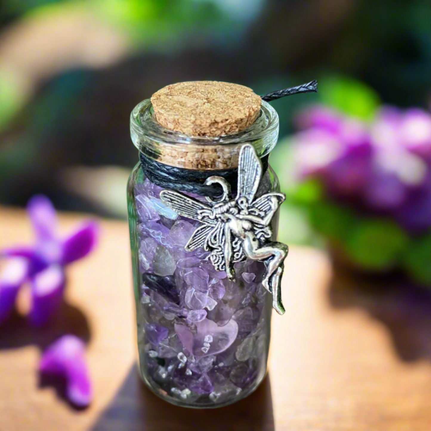 Amethyst Crystal Chip Fairy Bottle – A Magical Touch for Your Home and Mind
