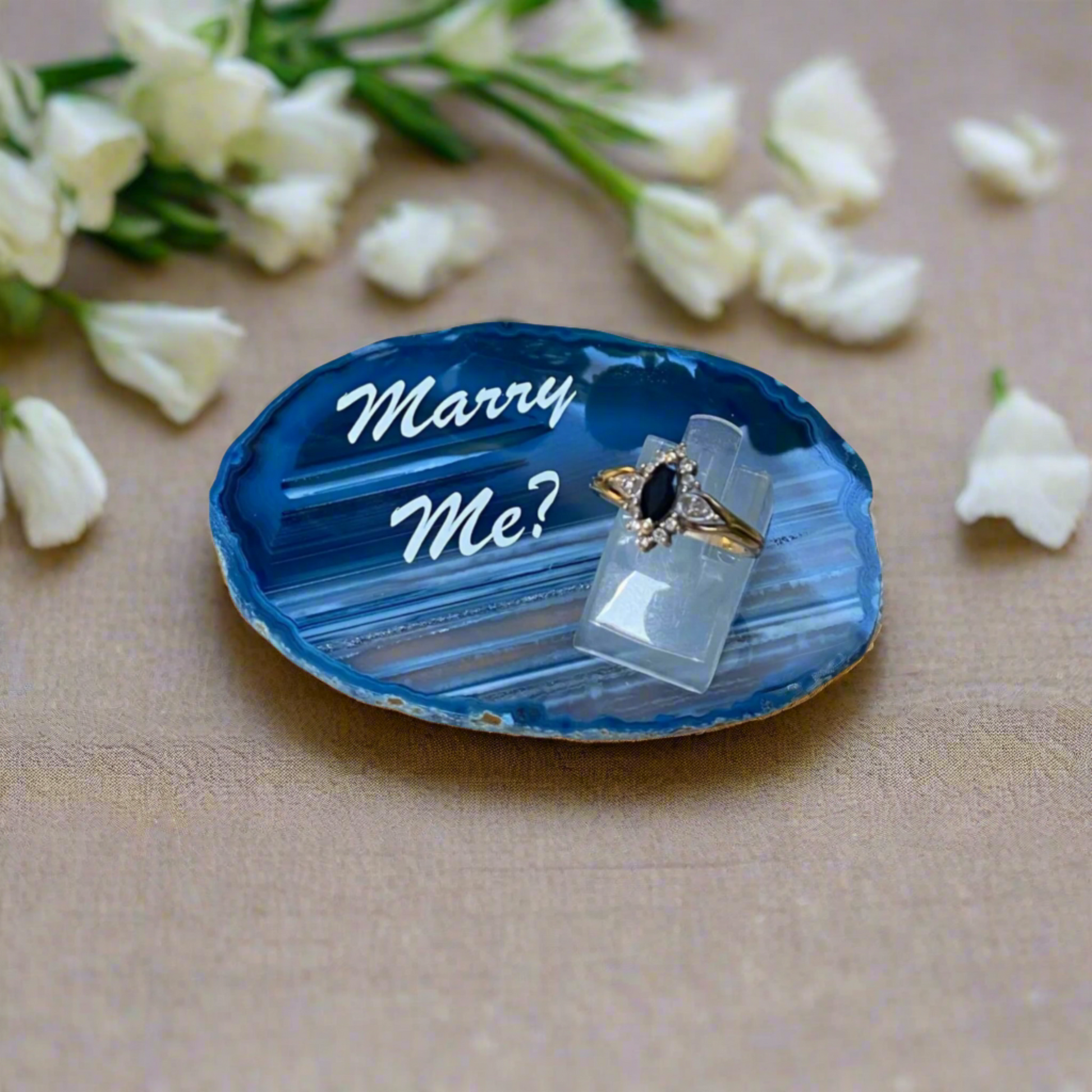Blue Agate Slice Ring holder