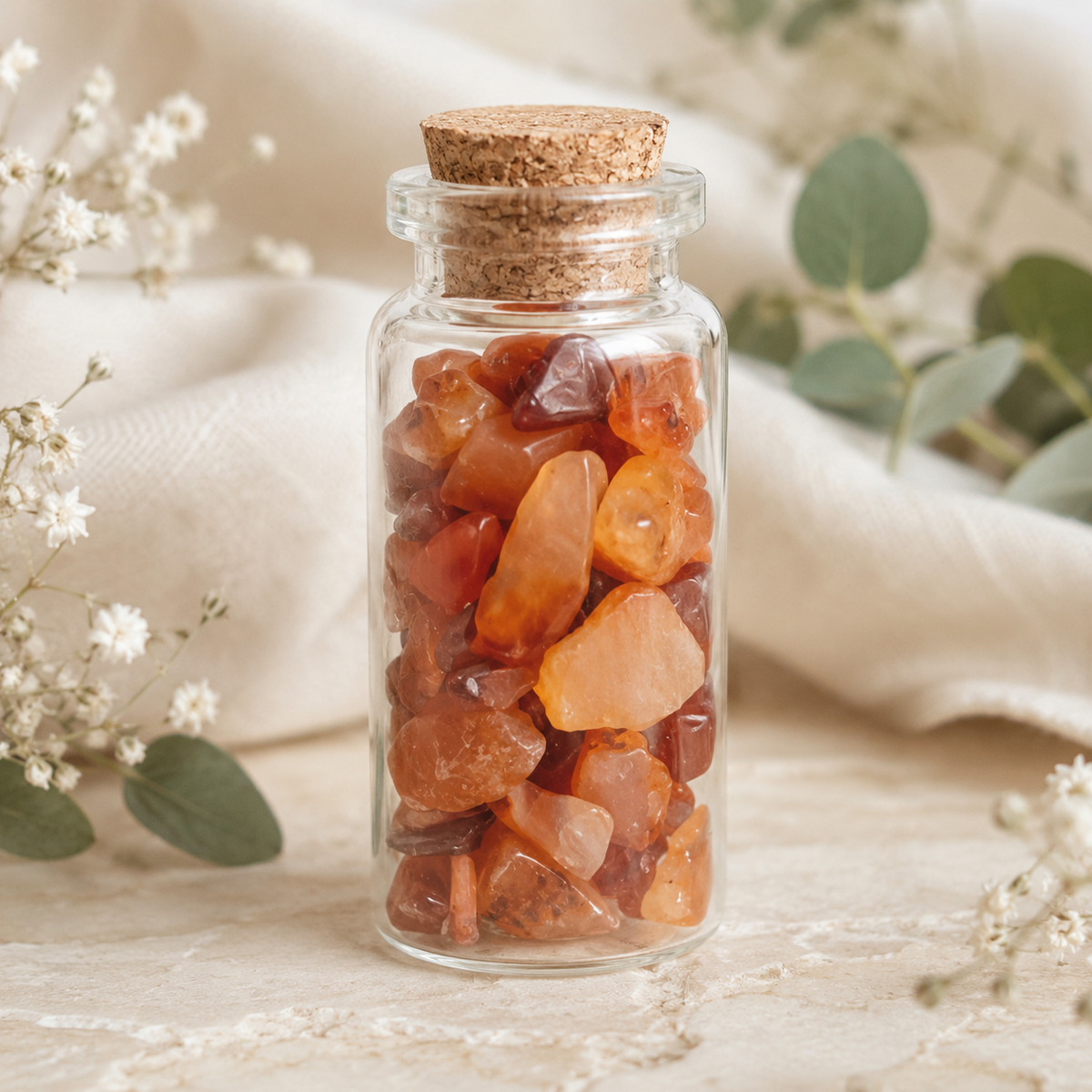Carnelian Crystal Chip Bottle