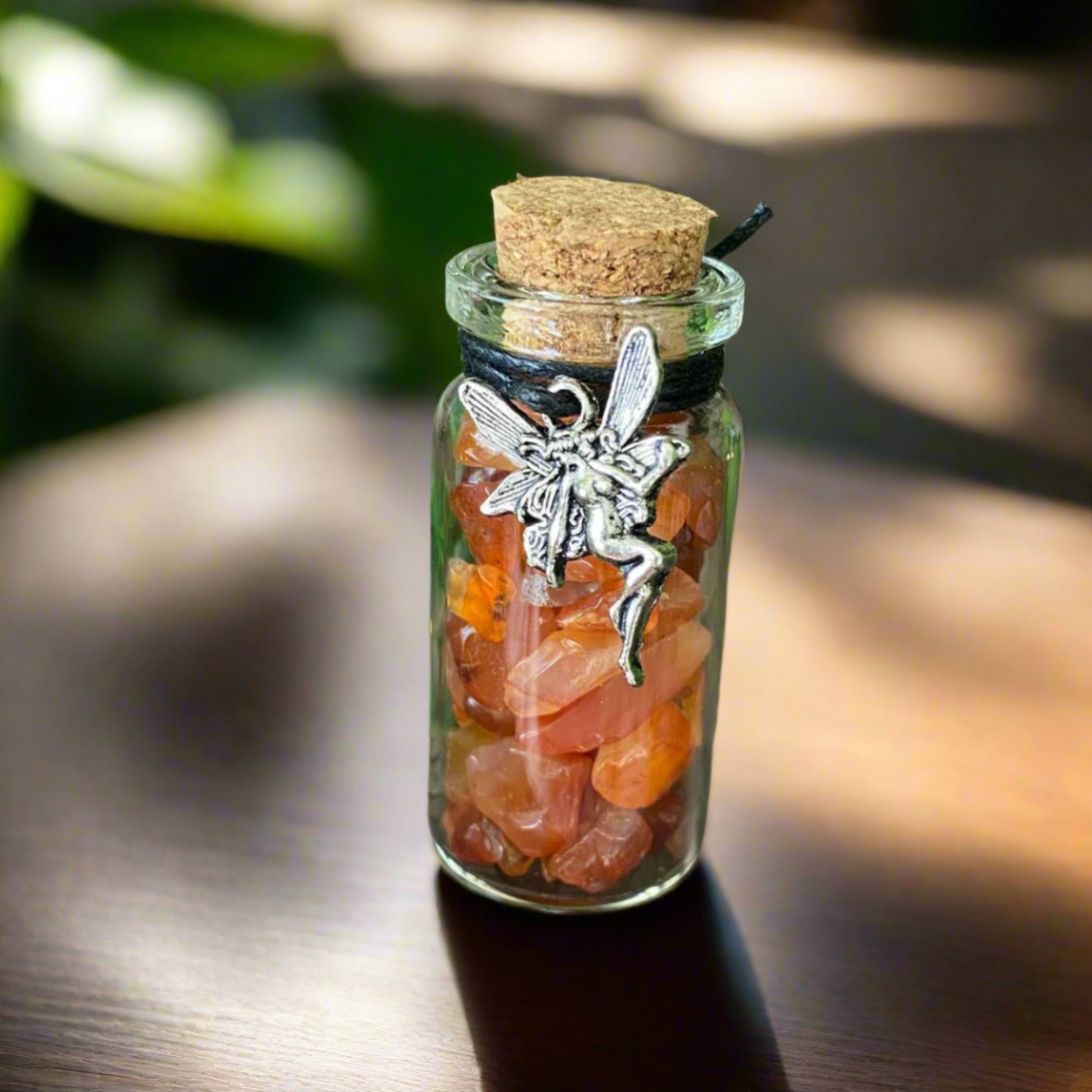Carnelian Crystal Chip Fairy Bottle – A Magical Touch for Your Home and Mind