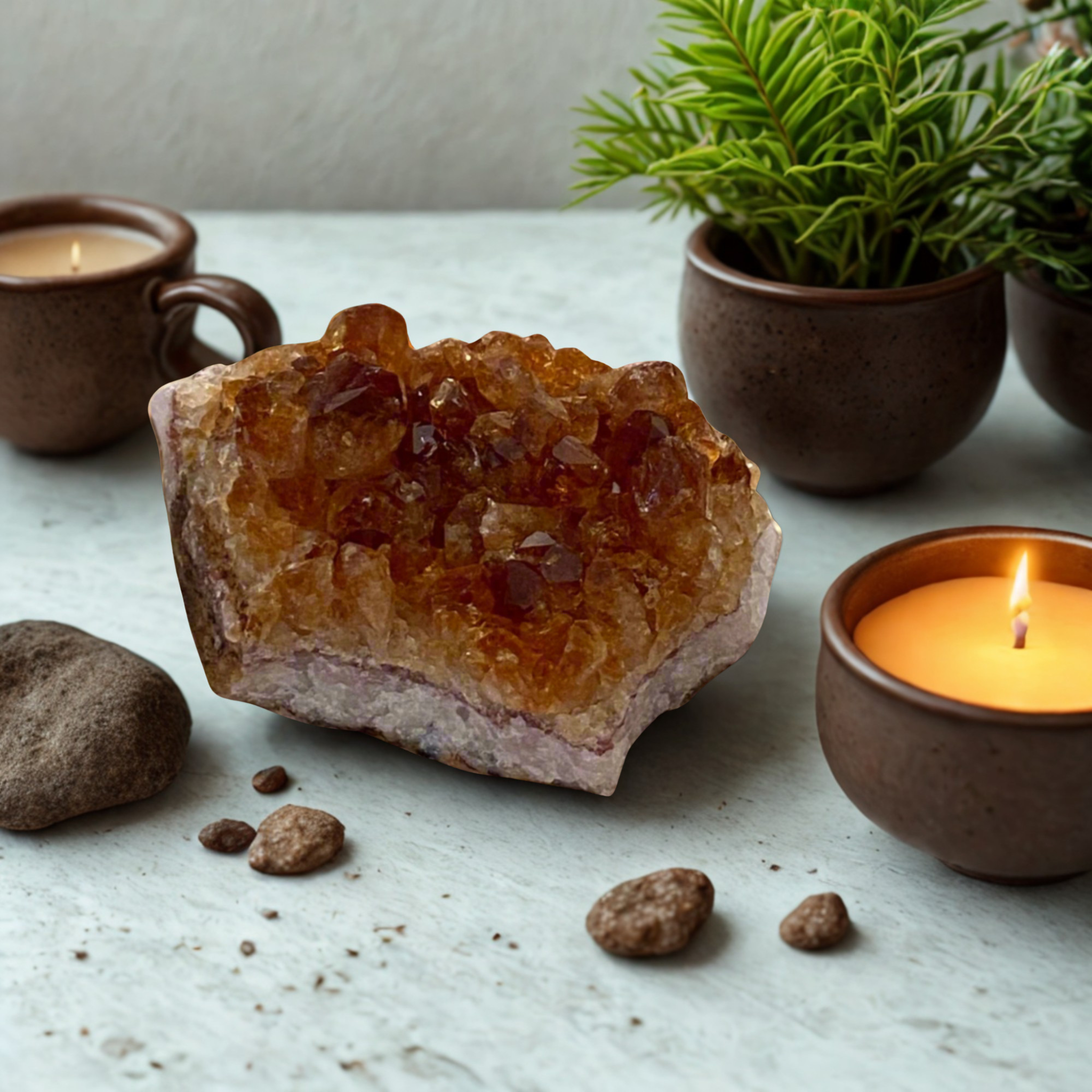 Raw Citrine crystal cluster for manifestation, abundance, and positive energy, natural yellow stone for meditation and spiritual practice