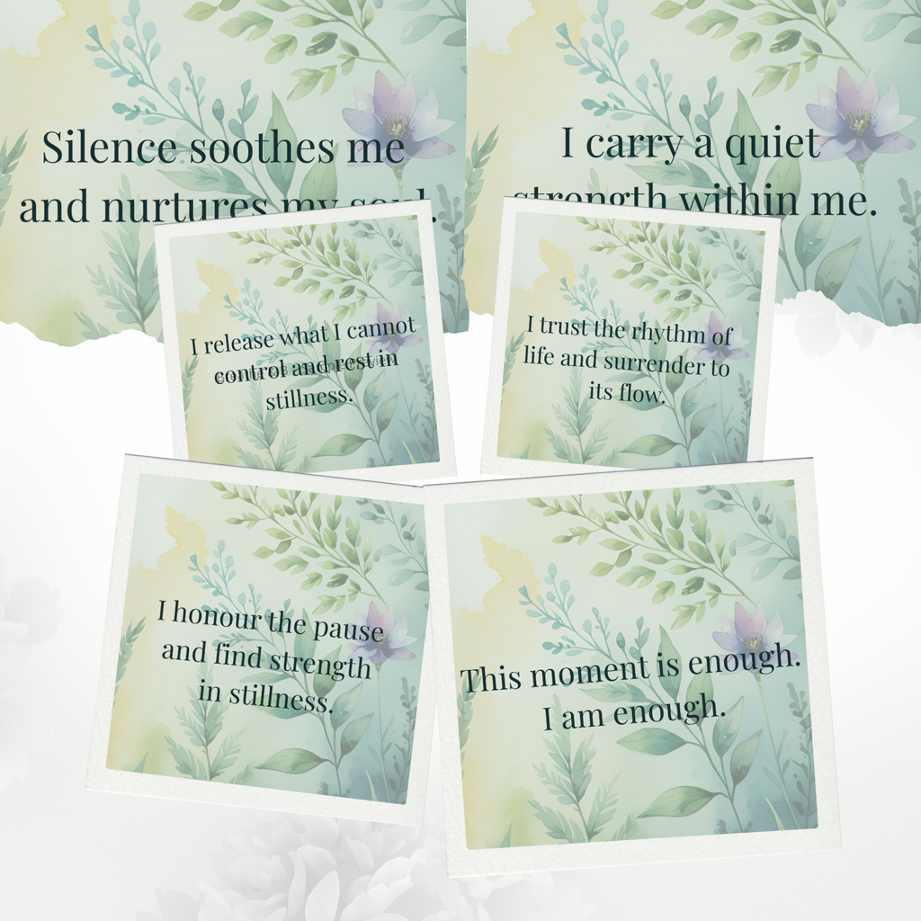 Printable affirmation cards for anxiety relief and calm, soft neutral design mindfulness cards for self care and emotional support.