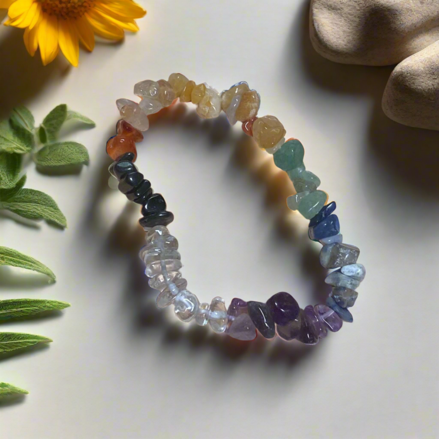 Chakra Crystal Chip Bracelet