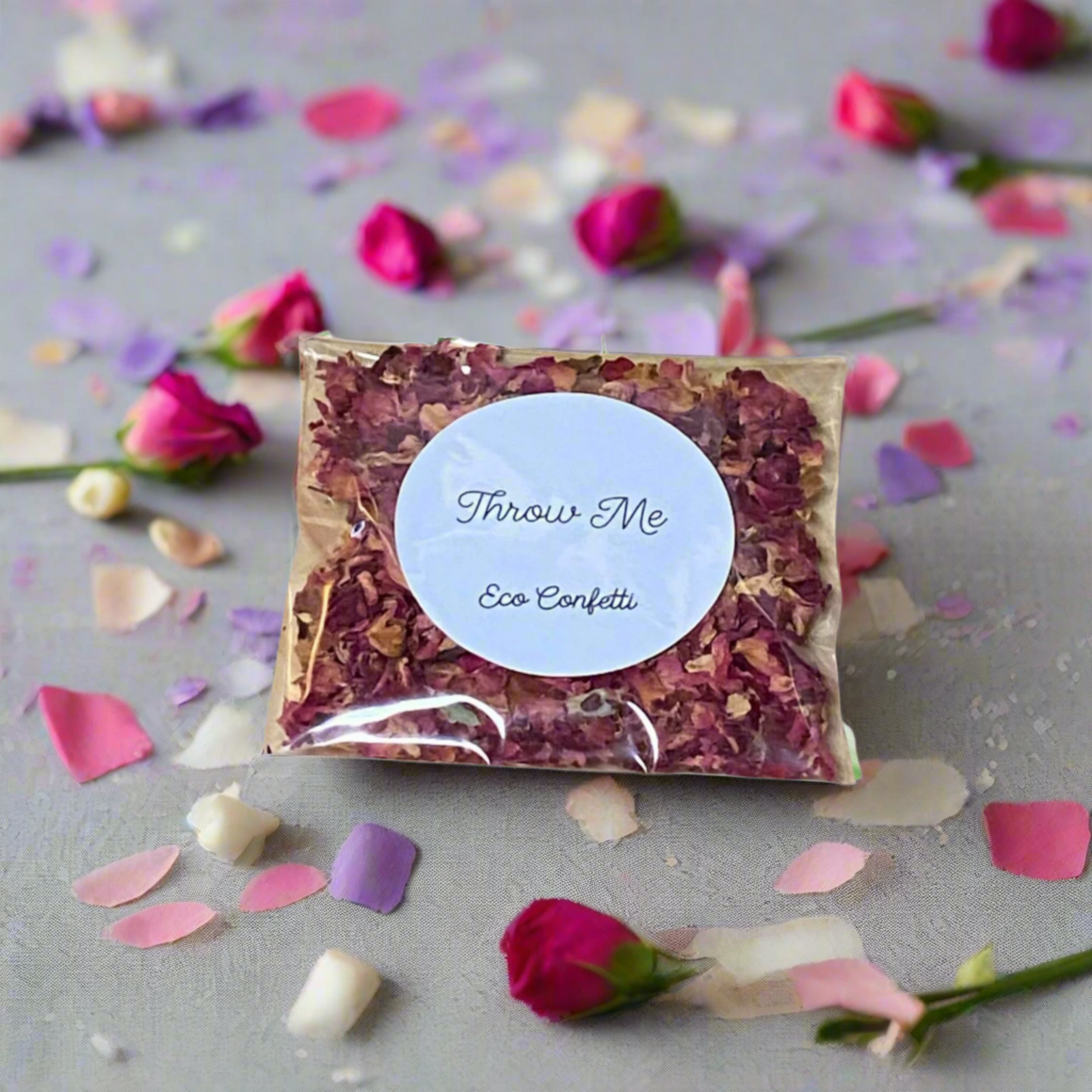 Eco Confetti Bags - Rose Petals - Throw Me label