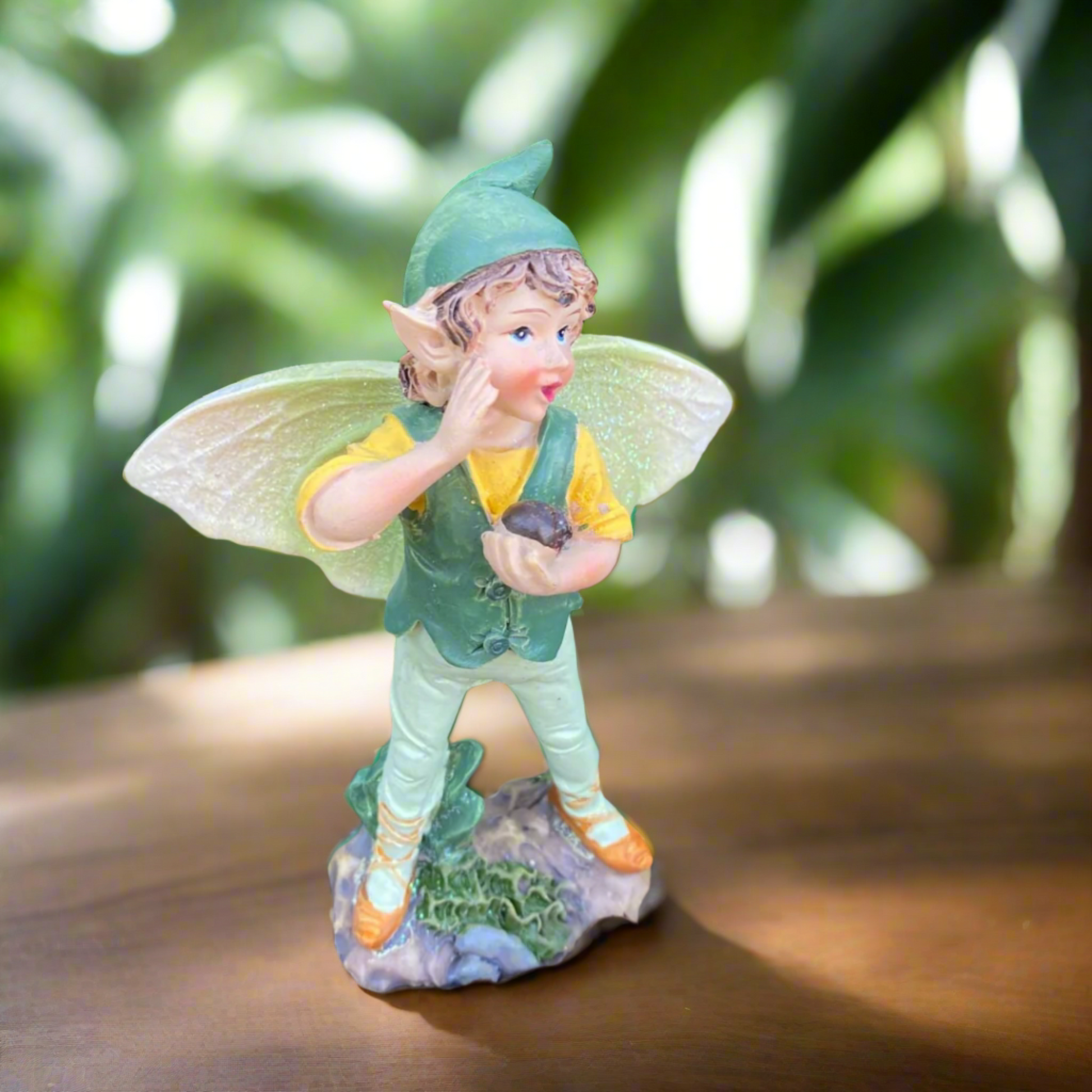 Fairy Garden Boy Elf – Whimsical Resin Figurine for Mindful and Magical Outdoor Spaces