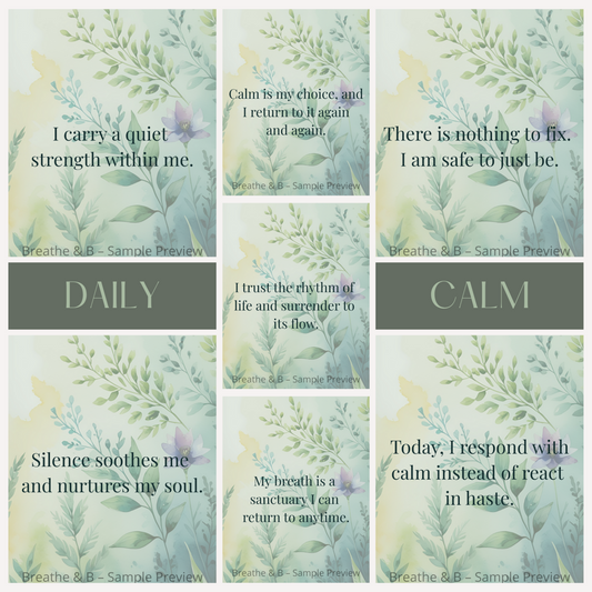 Grid overview of all affirmation cards.