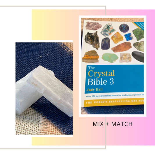 Mix + Match - Crystal Bible 3 and 5cm Selenite Rod
