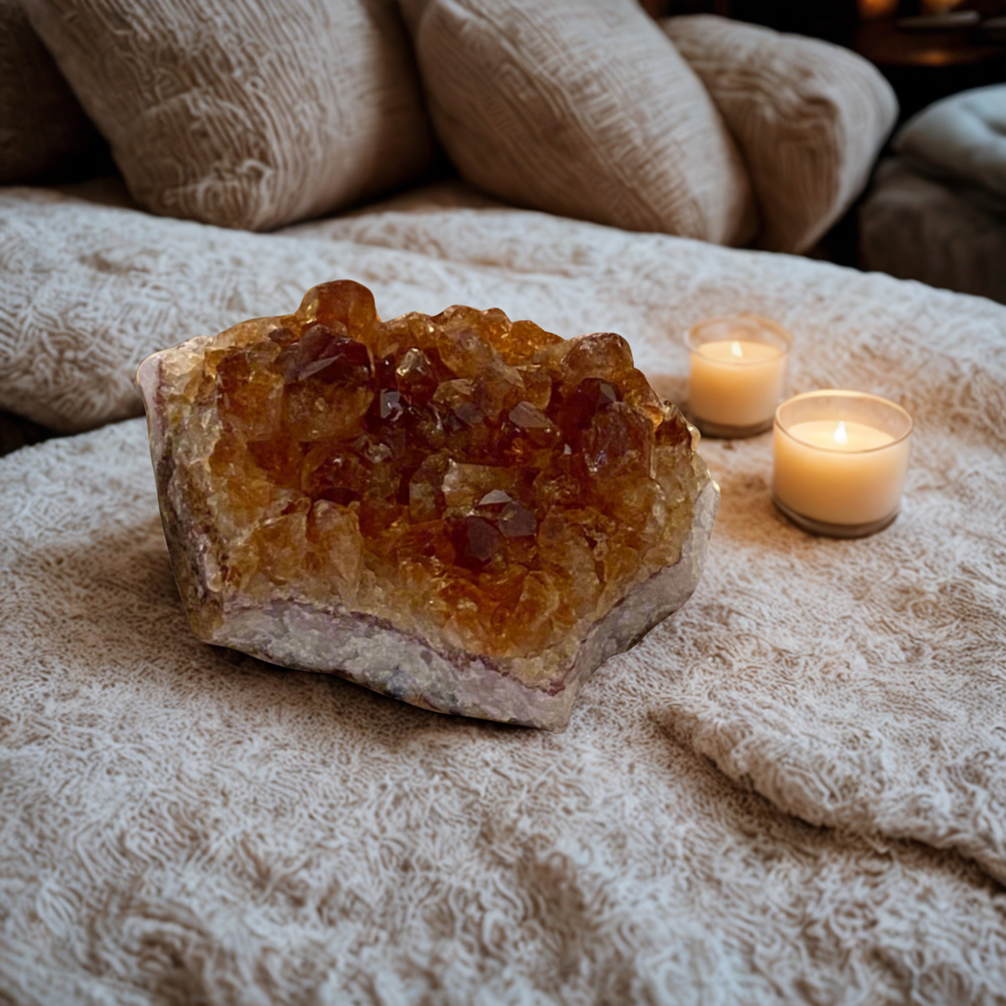 Raw Citrine crystal cluster for manifestation, abundance, and positive energy, natural yellow stone for meditation and spiritual practice