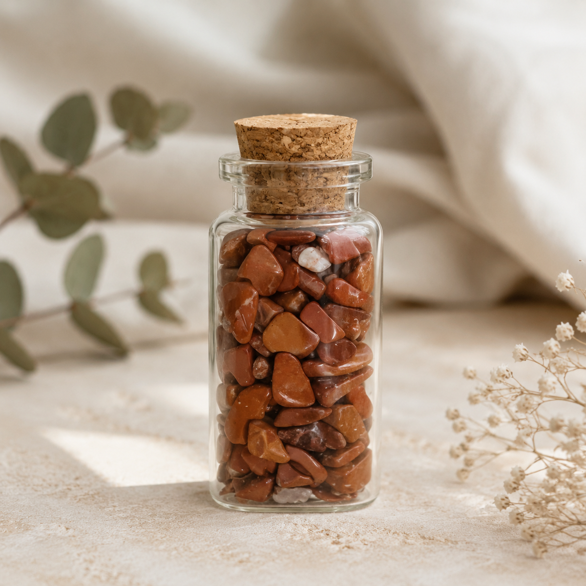 Red Jasper Crystal Chip Bottle