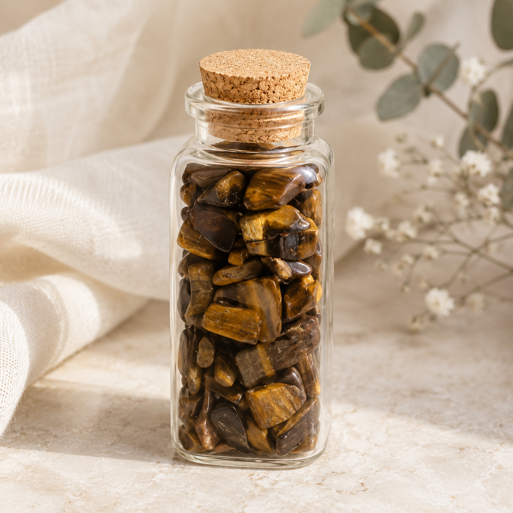 Tigers Eye Crystal Chip Bottle