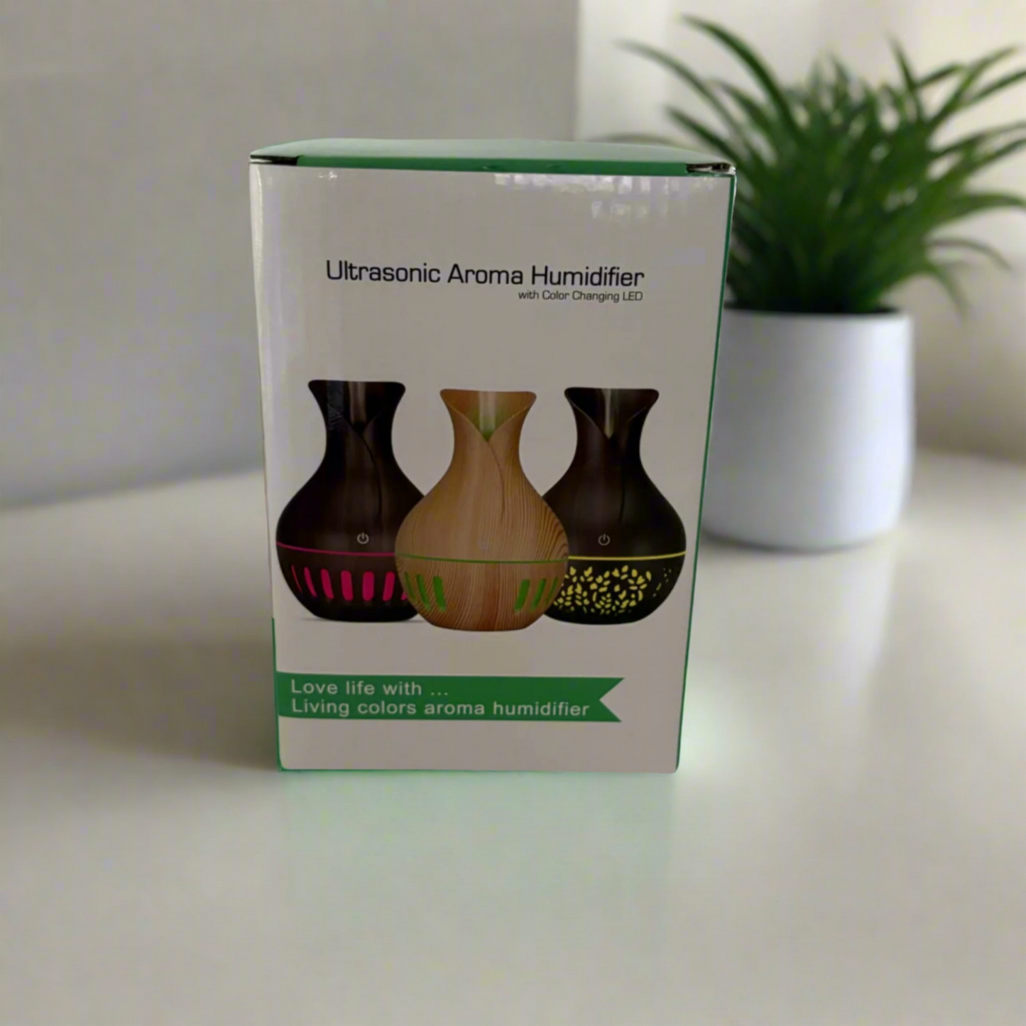 Ultrasonic Aroma Humidifier with Colour-Changing LED | Mindful Mist Diffuser for Calm & Clarity - Box