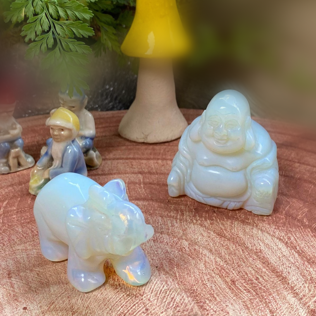 Opalite Buddha and Elephant