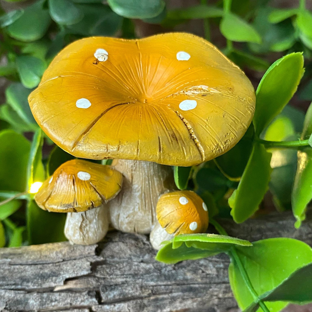 Yellow Polyresin Mushroom